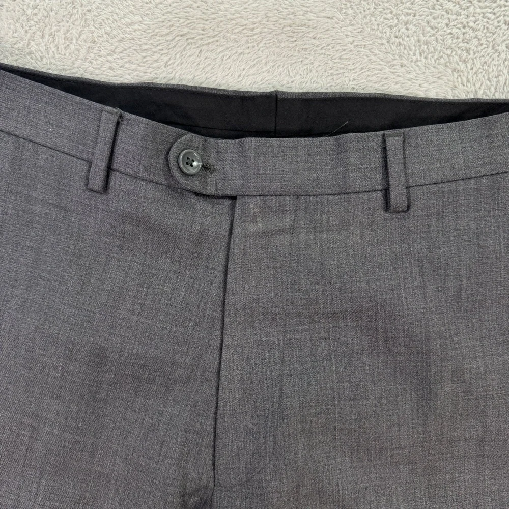 Baroni Mens 38R Slim Fit Wool Gray 2-Piece Suit Blazer Pants 33x30‎ Coat Jacket
